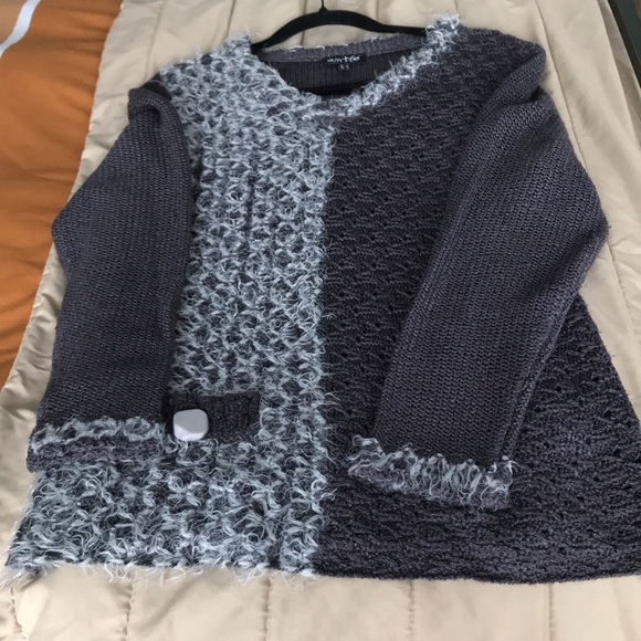 Marble sweater two toned grey - Picture 3 of 11